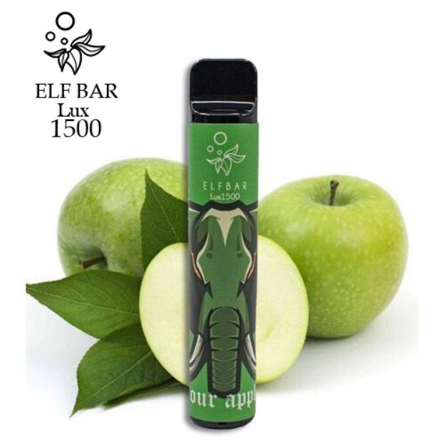 elf-bar-lux-1500-sour-apple-disposable-device